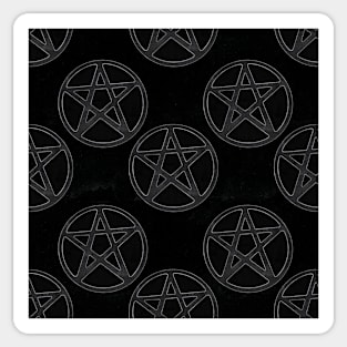 Dark Black Gothic Stone Pentagrams Sticker